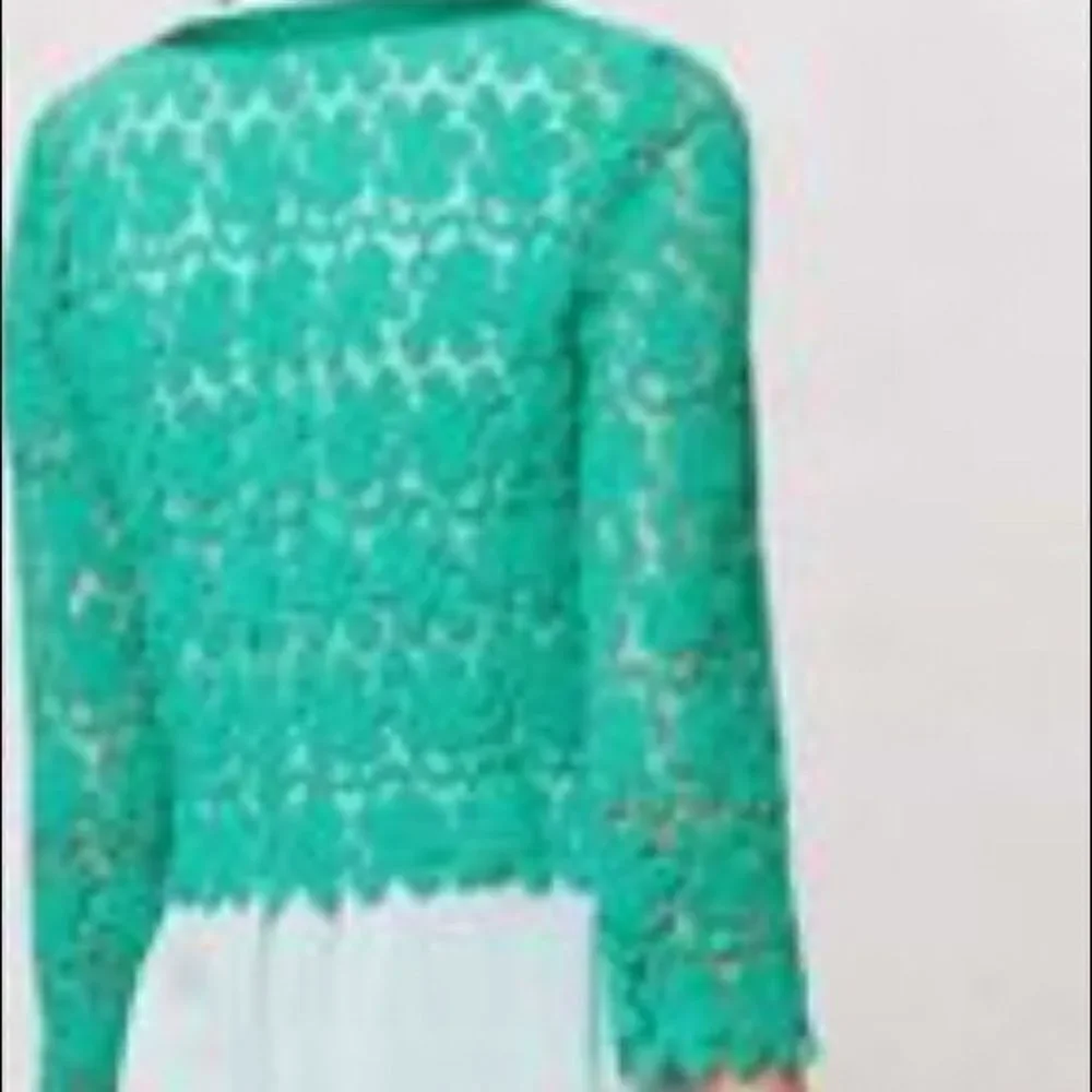 Anthropologie Elevenes Emerald Lace Jacket Medium - Picture 4 of 6
